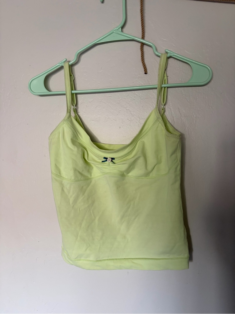 Free People Neon Chartreuse Cami with Shelf Bra